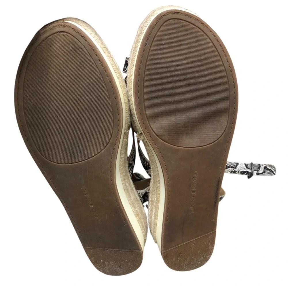 Lucky Brand Jakina Snakeskin Espadrille Wedge Sandal Women 10M/42 Platform Shoe